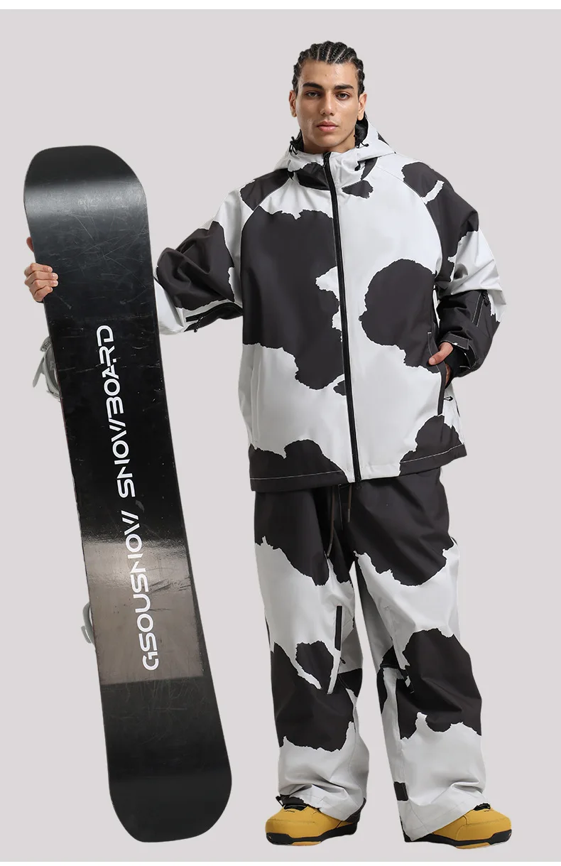 GSOU SNOW Winter Ski Jacket Men Waterproof Insulated Snow Tops Super Loose Snowboard Clothes Breathable Windproof Skiing Hoodies