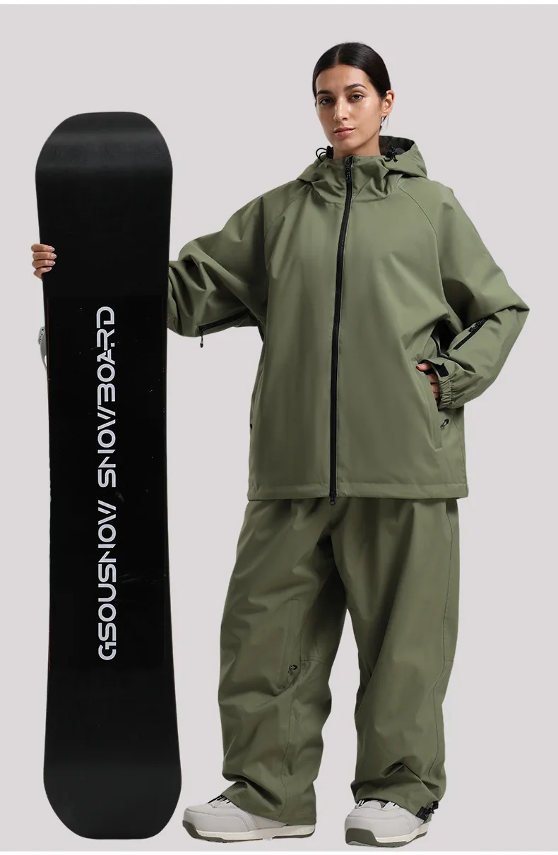 GSOU SNOW Winter Ski Jacket Men Waterproof Insulated Snow Tops Super Loose Snowboard Clothes Breathable Windproof Skiing Hoodies