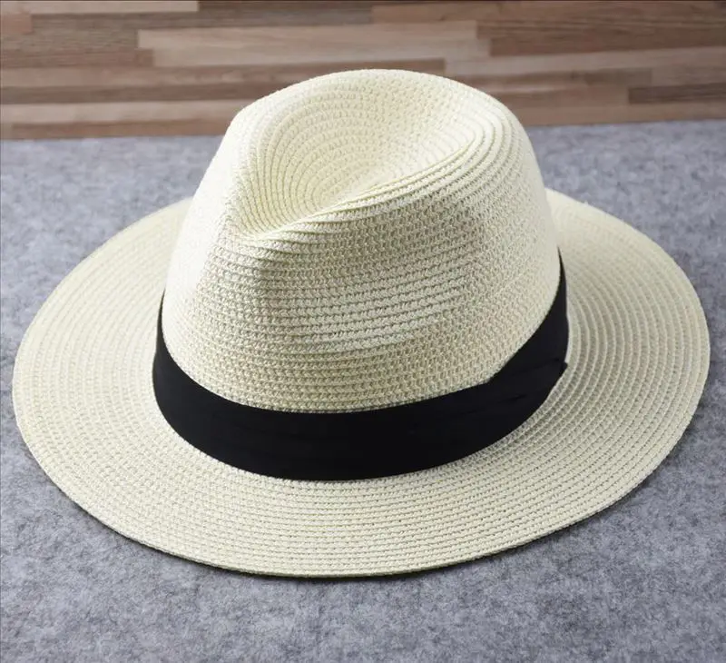 Male Foldable Big Head Straw Hat Panama Summer Outdoors Cowboy Hat Sandy Beach Sun Hats Man Plus Size Fedora Hat 57CM 60CM 64CM