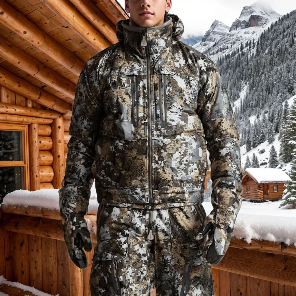 Ainfad Men’s fall winter camouflage waterproof insulation fishing Incinerator Aerolite Jacket hunting clothing