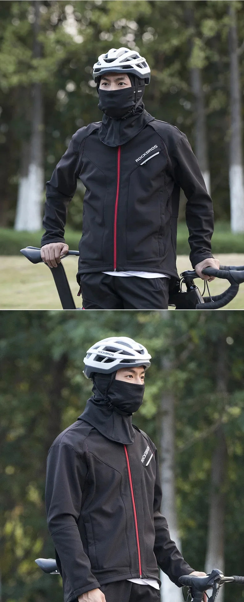 ROCKBROS Balaclava Men’s Hat Winter Women Motorcycle Mask Warm Cycling Helmet Liner Caps Windproof Breathable Washable Equipment