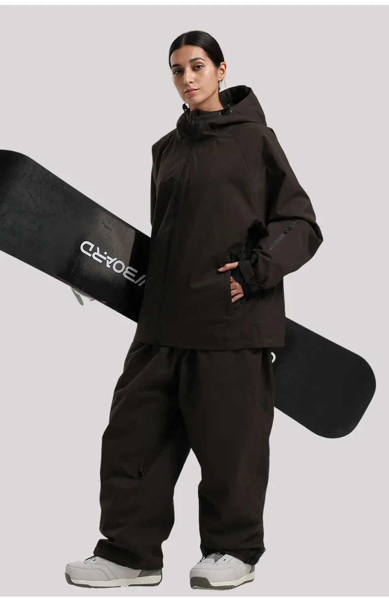 GSOU SNOW Winter Ski Jacket Men Waterproof Insulated Snow Tops Super Loose Snowboard Clothes Breathable Windproof Skiing Hoodies