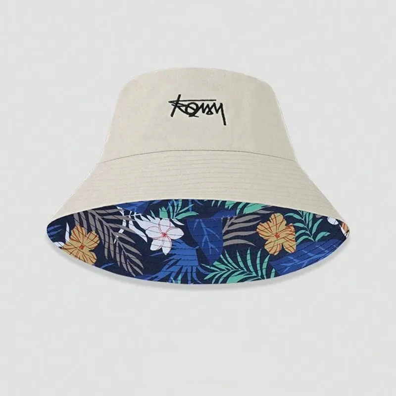 Embroidered printed fisherman hat for men and women, suitable for outdoor leisure activities, sun protection hat for all seasons