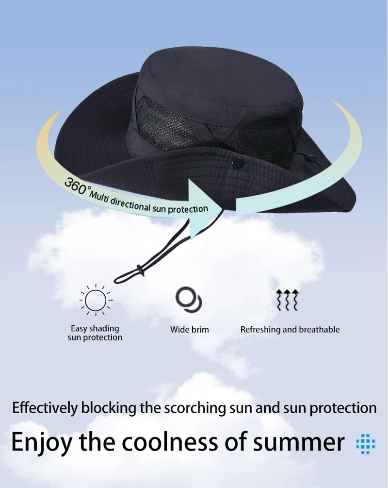 Xinbaoguan 100% Nylon Spring/Summer Big Eaves Breathable Sunshade Fisherman Hat Men’s Sunscreen Sun Hat Fishing Hat