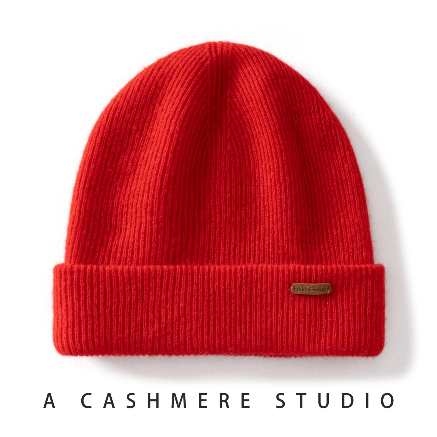 100% Cashmere Hat For Women Men Outdoor 2-Layer Thickened Warm Winter Hats Solid Caps Knit Seamless Beanie Hat Unisex