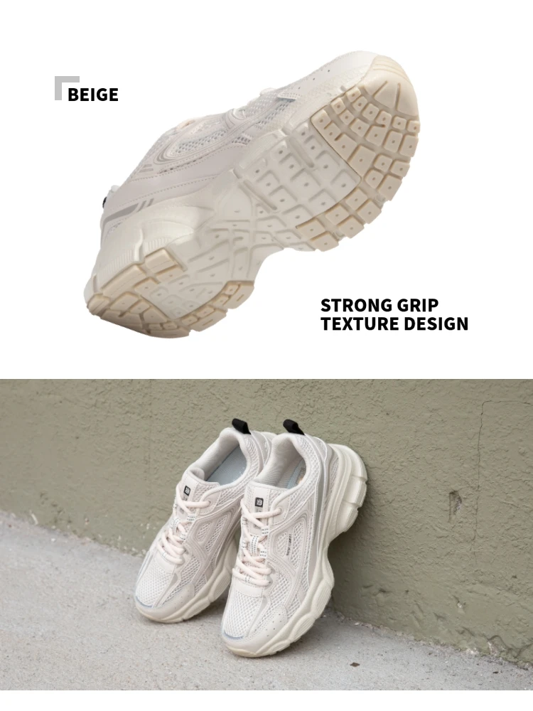 Baasploa Women Sports Shoes Outdoor Lightweight Breathable Jogging Sneakers Female Casual Mesh Anti-slip Lace Up Running Shoes