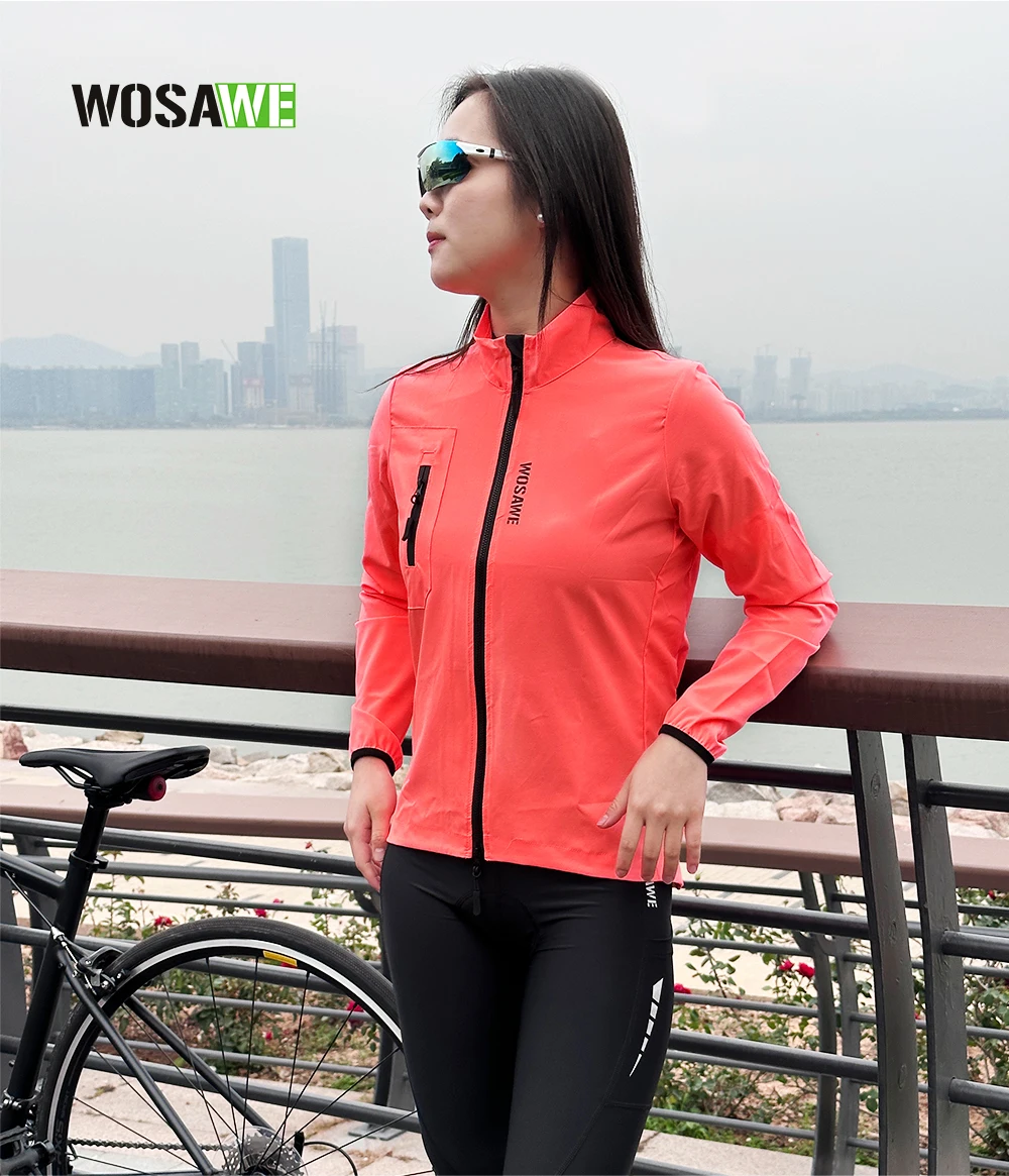 WOSAWE Women’s Cycling Jacket Waterproof Windbreaker Cycling Clothing Women Road Bike Jacket Sport Bicycle Coat