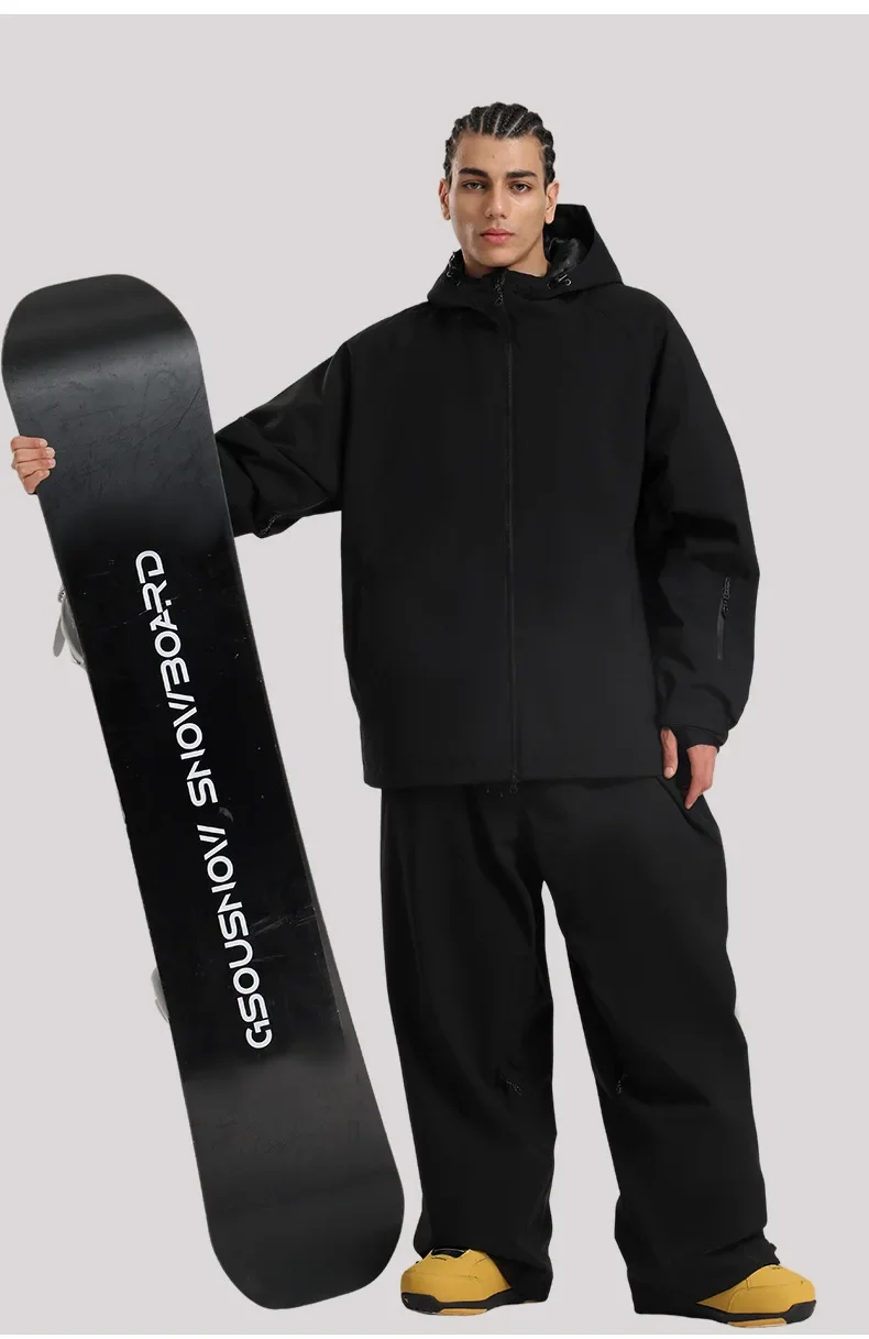 GSOU SNOW Winter Ski Jacket Men Waterproof Insulated Snow Tops Super Loose Snowboard Clothes Breathable Windproof Skiing Hoodies