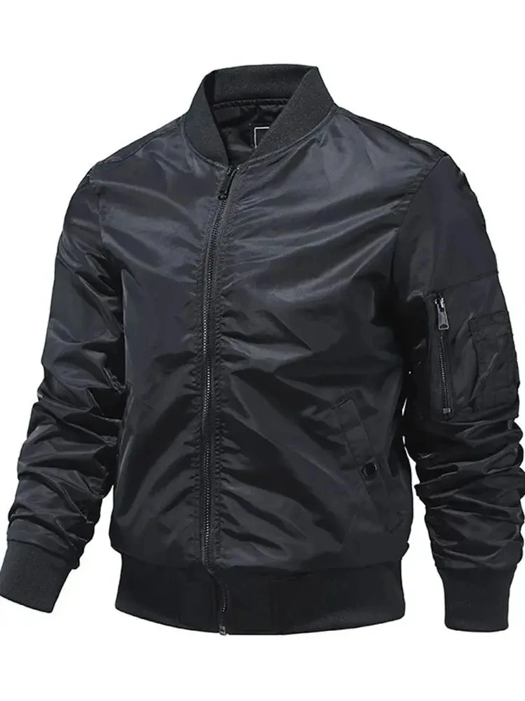2024 New Spring Summer Bomber Jacket Men Solid Color Fashion Aviator Baseball Jackets New In Outerwears Jackets for Men S-5XL