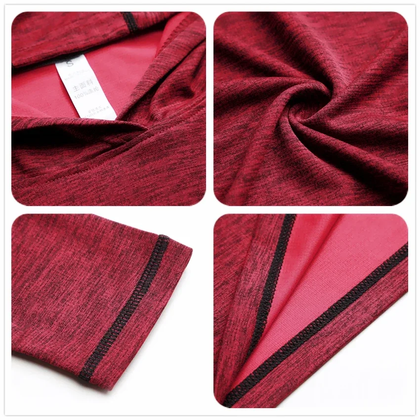 Autumn Gym Men T Shirt Casual Long Sleeve Slim Tops Tees elastic T-shirt Sports Fitness breathable Quick dry Hooded T Shirt