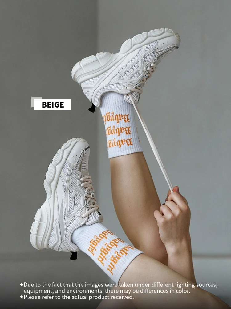Baasploa Women Sports Shoes Outdoor Lightweight Breathable Jogging Sneakers Female Casual Mesh Anti-slip Lace Up Running Shoes