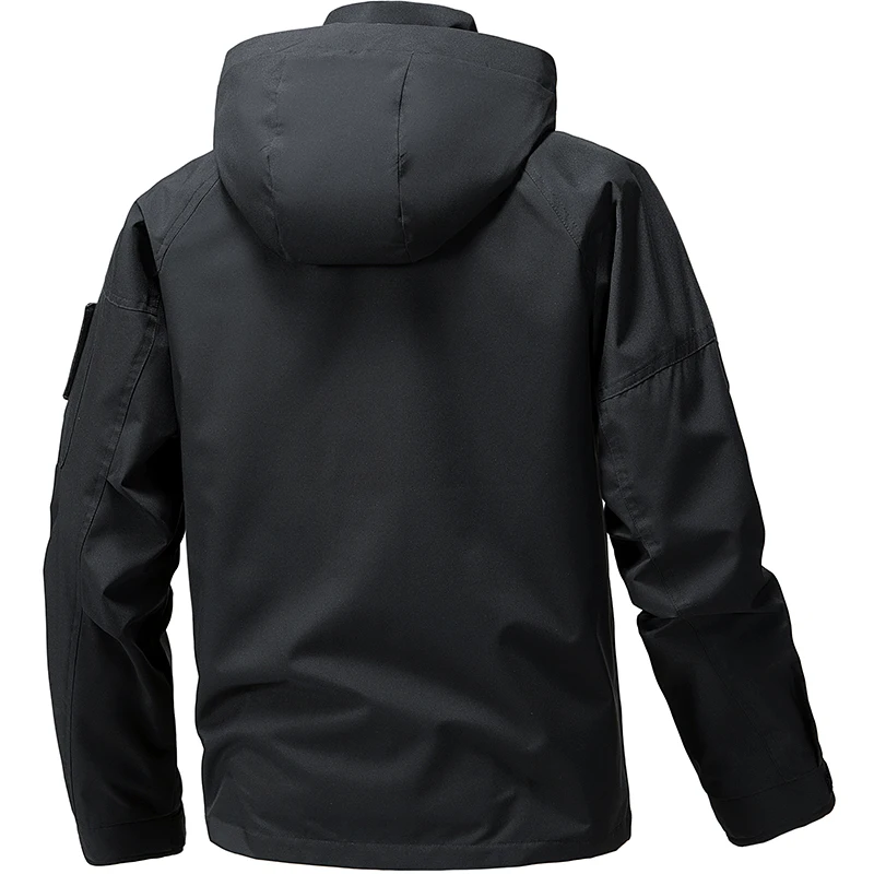 Waterproof Jacket Men Outdoor Softshell Zip Up Hooded Jacket Windbreaker Hiking Camping Coats Lightweight Spring Autumn Coats