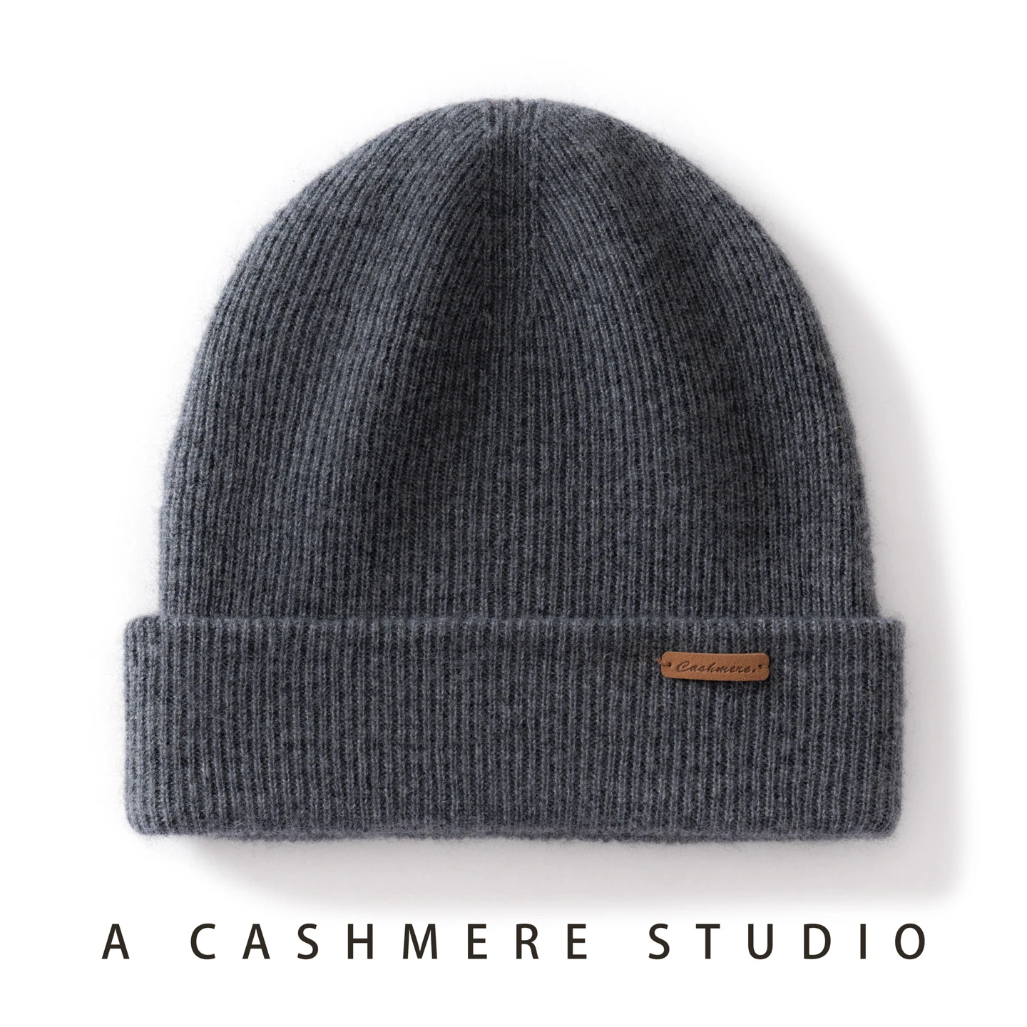 100% Cashmere Hat For Women Men Outdoor 2-Layer Thickened Warm Winter Hats Solid Caps Knit Seamless Beanie Hat Unisex