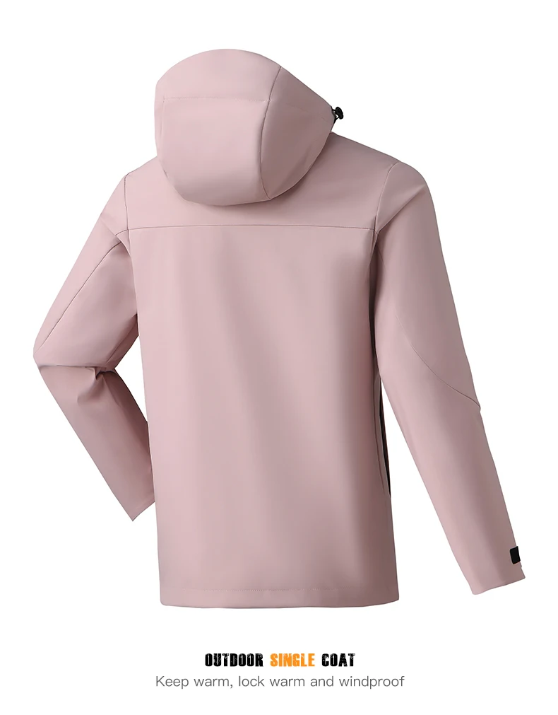 JNLN Women Men Waterproof Jacket Hiking Camping Trekking Windbreaker Unisex Outdoor Sporty Rain Coat Hooded Climbing Clothes