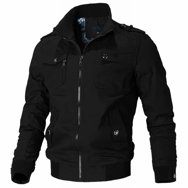 Sd3f3fa095227434d9f60245647790d26B Bomber Jacket Men Fashion Casual Windbreaker Jacket Coat Men 2023 Spring Autumn New Hot Outwear Stand Slim Military Jacket Mens
