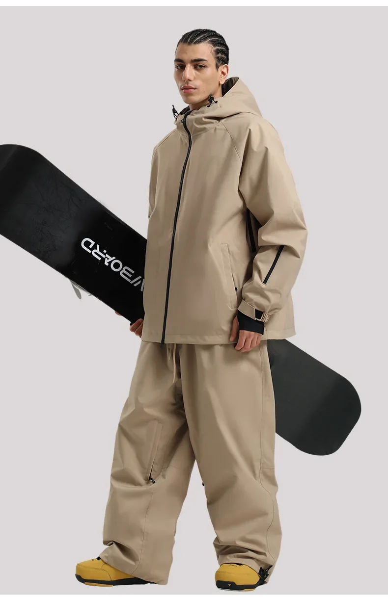 GSOU SNOW Winter Ski Jacket Men Waterproof Insulated Snow Tops Super Loose Snowboard Clothes Breathable Windproof Skiing Hoodies