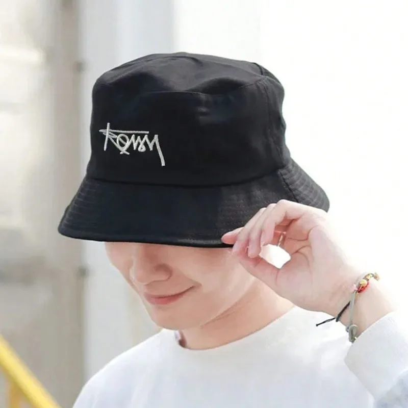 Embroidered printed fisherman hat for men and women, suitable for outdoor leisure activities, sun protection hat for all seasons