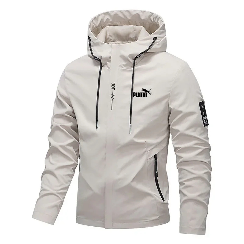Men’s spring-autumn trend hooded jacket, new outdoor lightweight riding jacket with hood, casual style hiking windproof jacket
