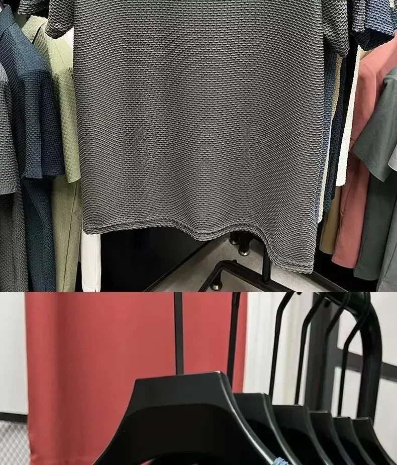 Summer Men’s Round Neck Short Sleeved T-shirt M-5XL Oversize Wrinkle Resistant Breathable Top Texture Fabric Versatile Tees