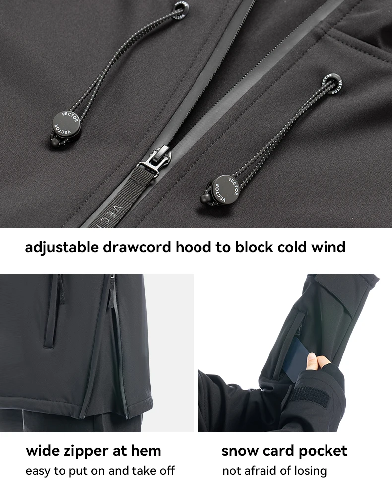 Men Women Solid Color Ski Jacket Ski Pants Warm Windproof Winter Overalls Hoodie Waterproof Outdoor Sports Clothing Snowboard