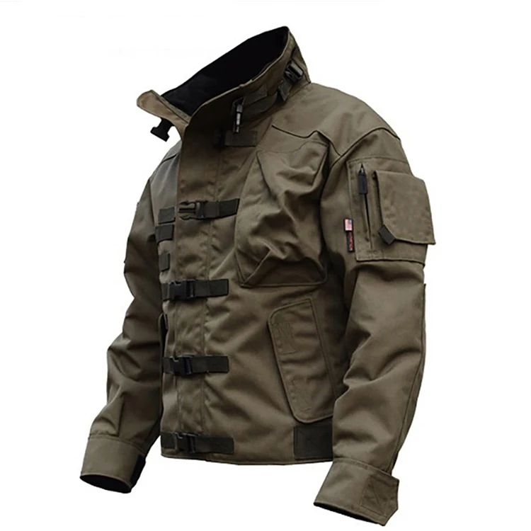 High Quality Military Tactical Jacket Men Waterproof Wear-resistant Multi-pocket Bomber Jackets Outdoor Hiking Windproof Coat