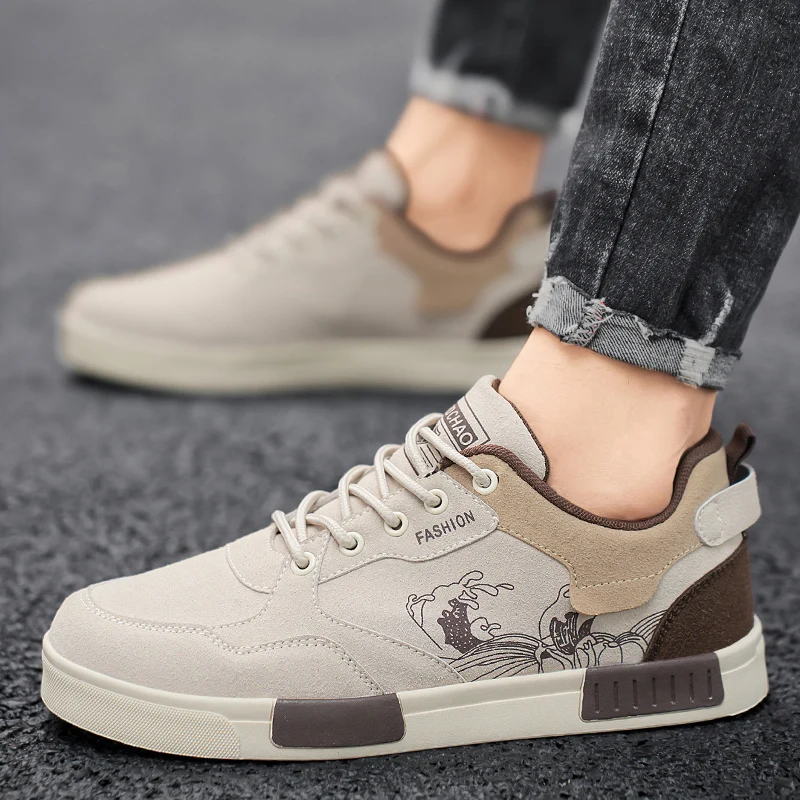 Men’s easy to wipe clean casual shoes, good grip, low top lace-up sneakers, men’s shoes