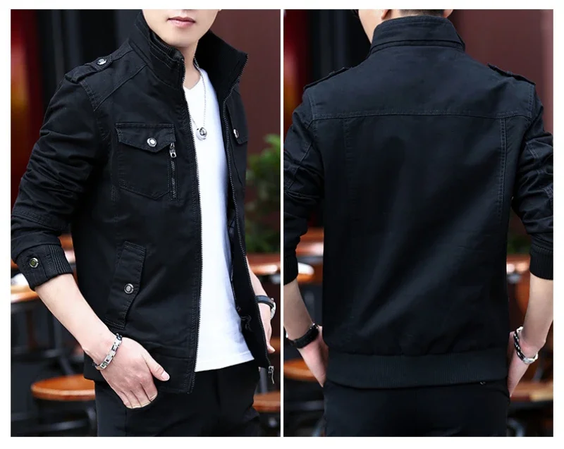 mens cargo jackets New Fashion bomber jacket mens wear simple British style Warm Windproof Jacket and coat baseball jacket male