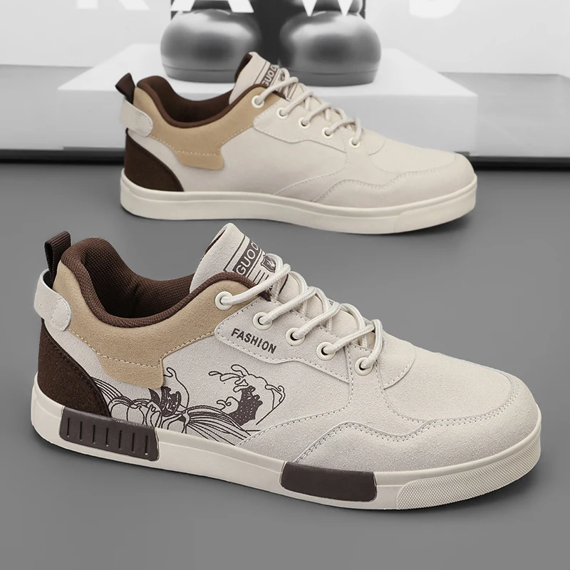 Men’s easy to wipe clean casual shoes, good grip, low top lace-up sneakers, men’s shoes