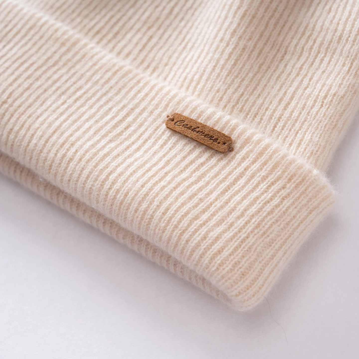 100% Cashmere Hat For Women Men Outdoor 2-Layer Thickened Warm Winter Hats Solid Caps Knit Seamless Beanie Hat Unisex
