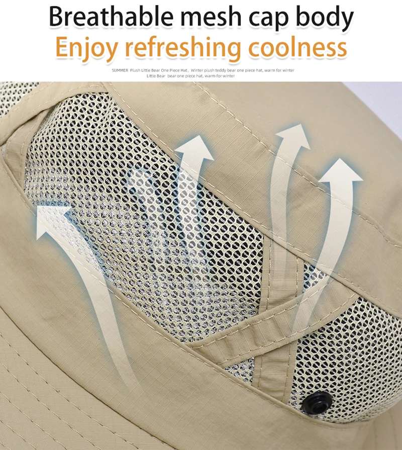 Xinbaoguan 100% Nylon Spring/Summer Big Eaves Breathable Sunshade Fisherman Hat Men’s Sunscreen Sun Hat Fishing Hat