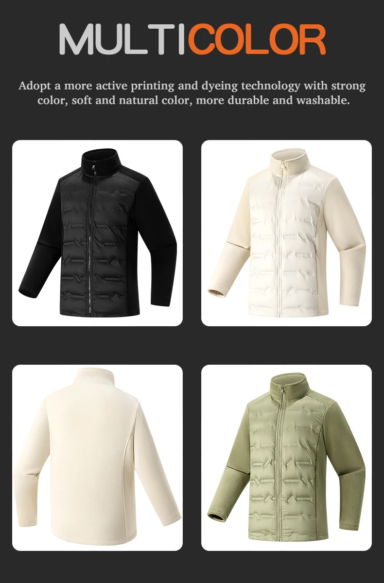 LNGXO Unisex Warm Fleece Windbreaker Men Women Winter Duck Down Jacket Outdoor Hiking Camping Mountaineering Windproof Coat