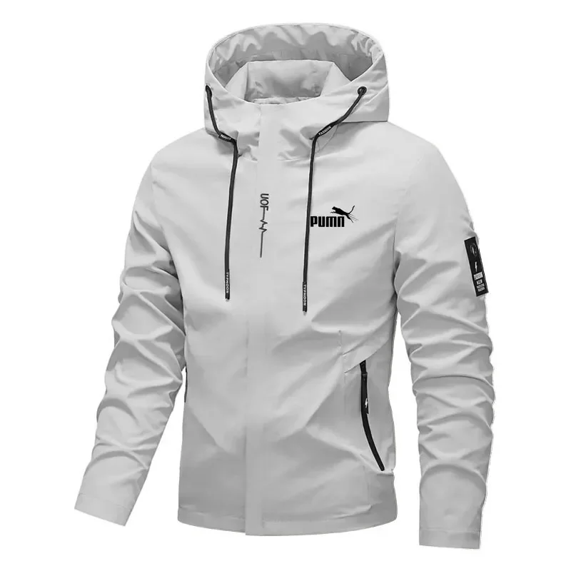 Men’s spring-autumn trend hooded jacket, new outdoor lightweight riding jacket with hood, casual style hiking windproof jacket