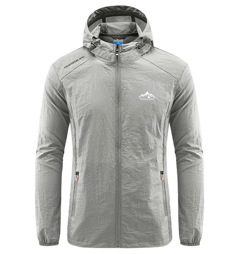 Summer Men Hiking Fishing Cycling Hooded Gym Sport Windbreaker Ultra Light Coat Men Outdoor Quick Dry Sun-Protective Thin Jacket